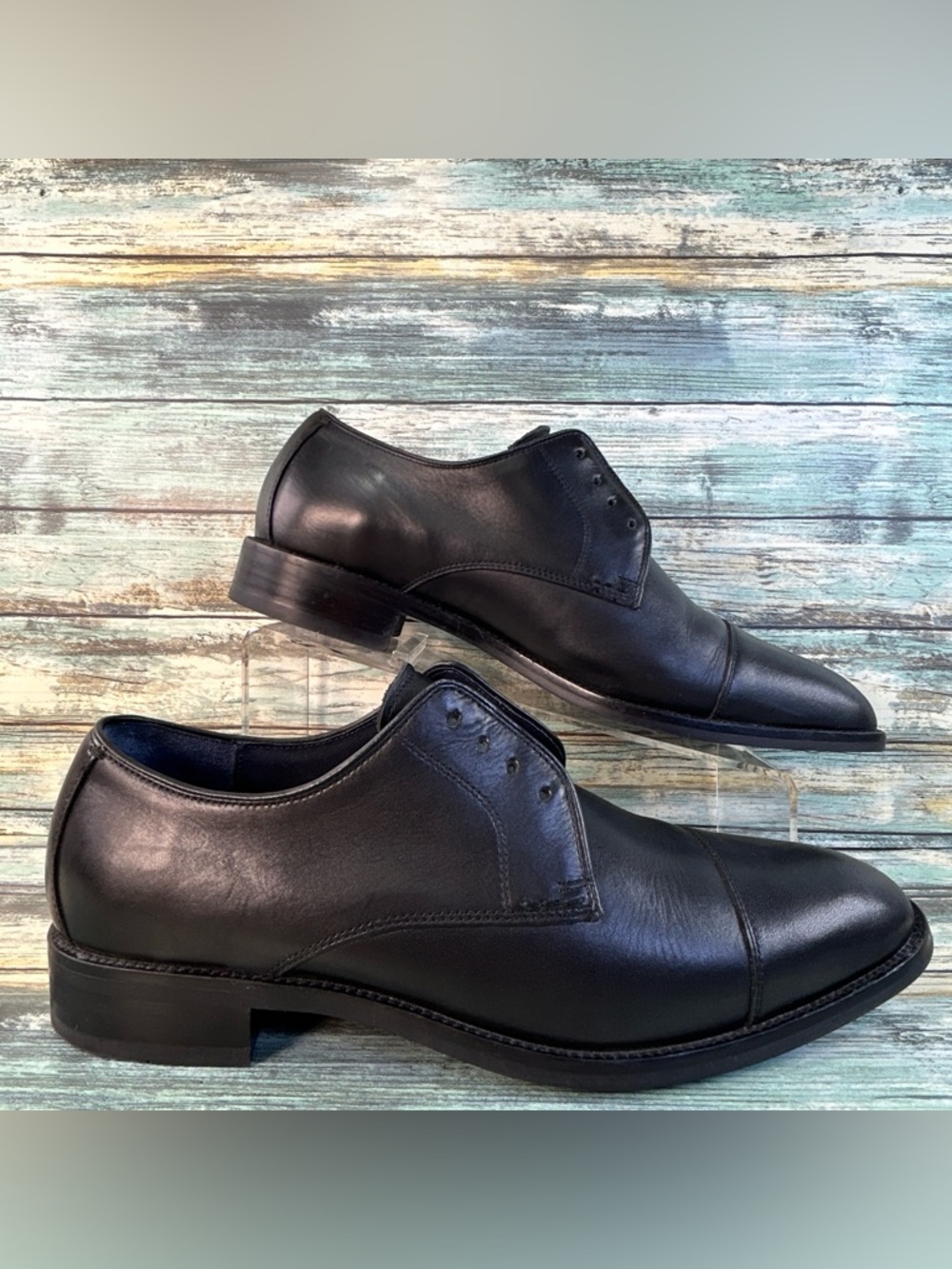 Cole Haan Cap Toe Oxford Dress Shoes Mens 9W Black Leather Business Work Formal